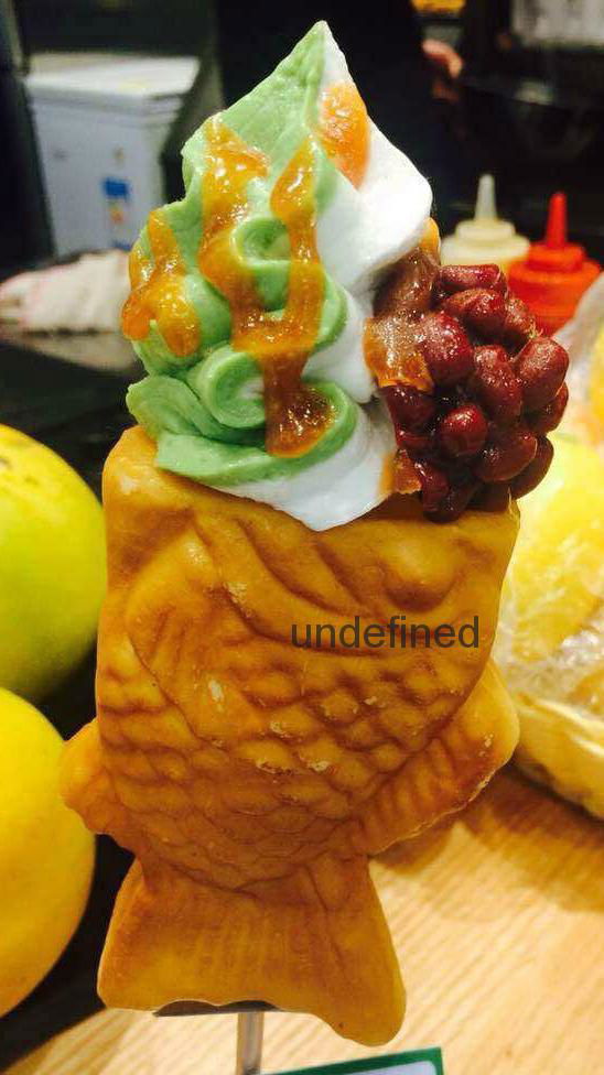 Hot Sael 10 pcs Taiyaki Machine with Ice Cream Open mouth fish waffle maker 4