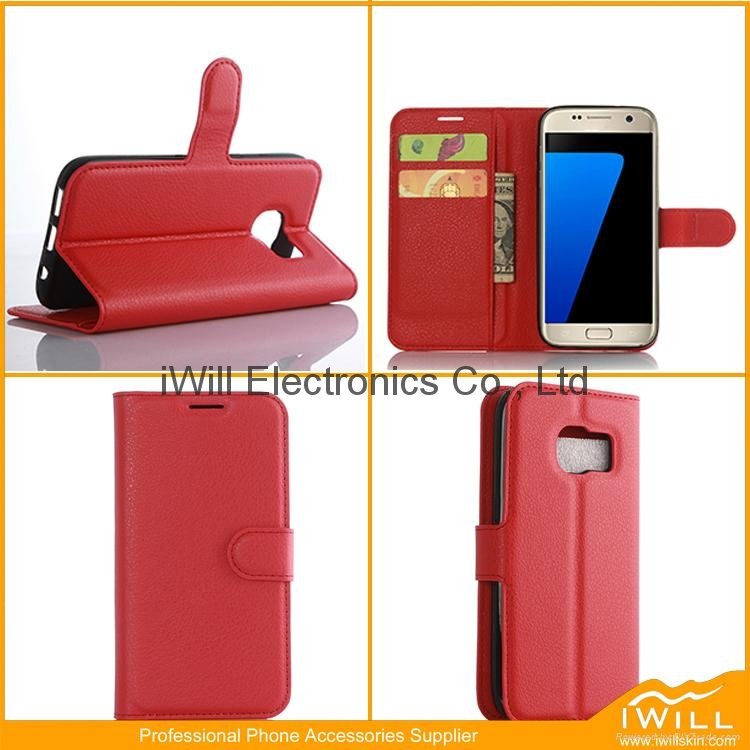 Wallet leather pu case for Samsung S7 3