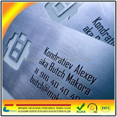 Any finish for elegant stainless steel metal business card