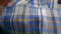 linen check delave shirting fabric