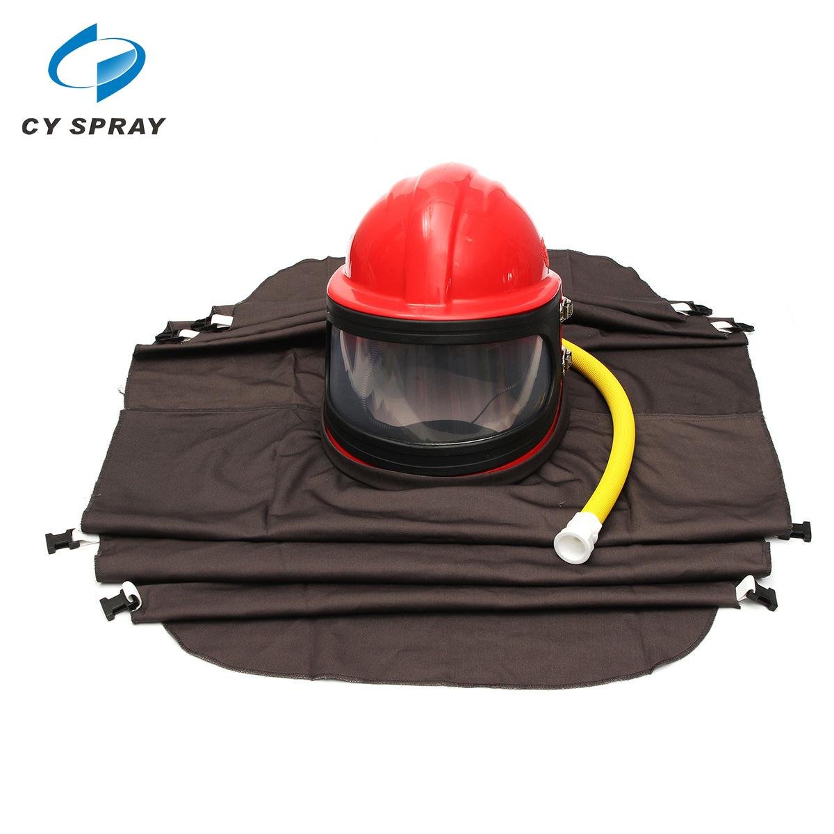 Red Sandblaster Helmet  Safety Sandblast Helmet with Thermostat filter 2