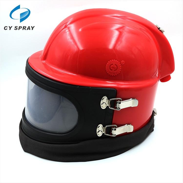 Red Sandblaster Helmet  Safety Sandblast Helmet with Thermostat filter 3