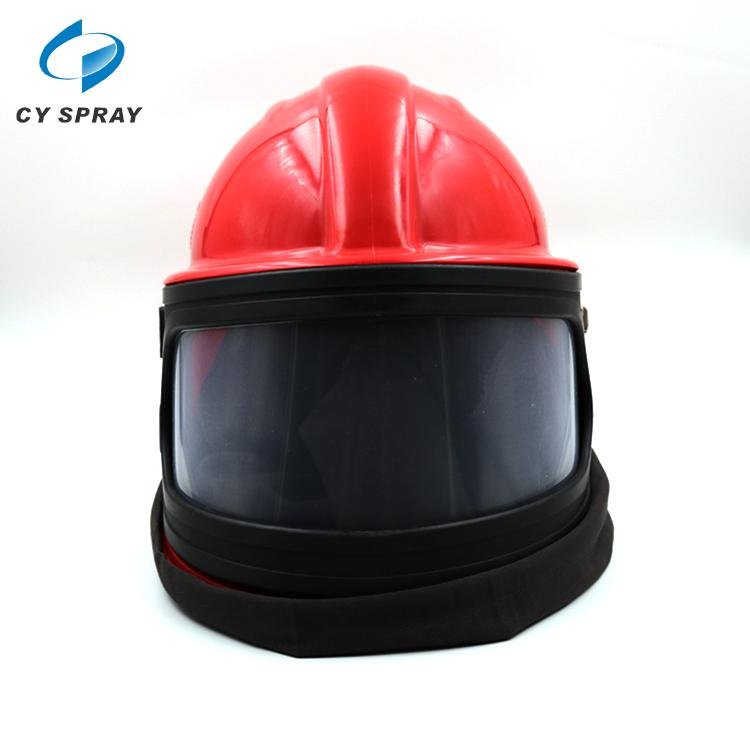 Red Sandblaster Helmet  Safety Sandblast Helmet with Thermostat filter 5