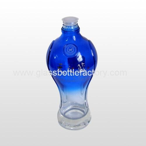 Blue Liquor Glass Bottle 2