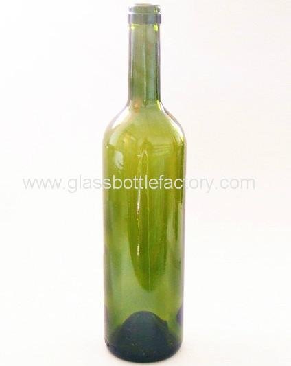 Dark Green Bordeaux Wine Bottle