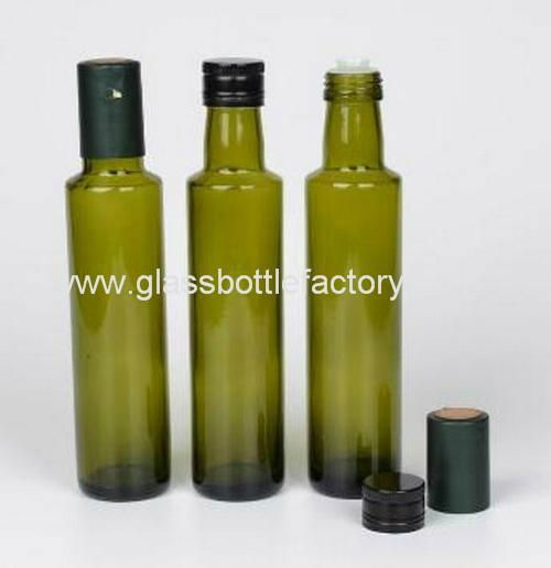 DORICA Dark Green Olive Oil Glass Bottle 2