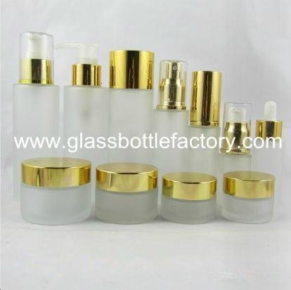 Frost Glass Lotion Bottle With Cap 4