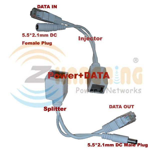 Passive Power Over Ethernet POE cable kit 4