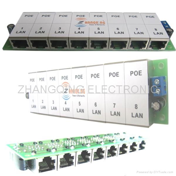 24v 48v 56v 8 port passive  POE injector panel 4