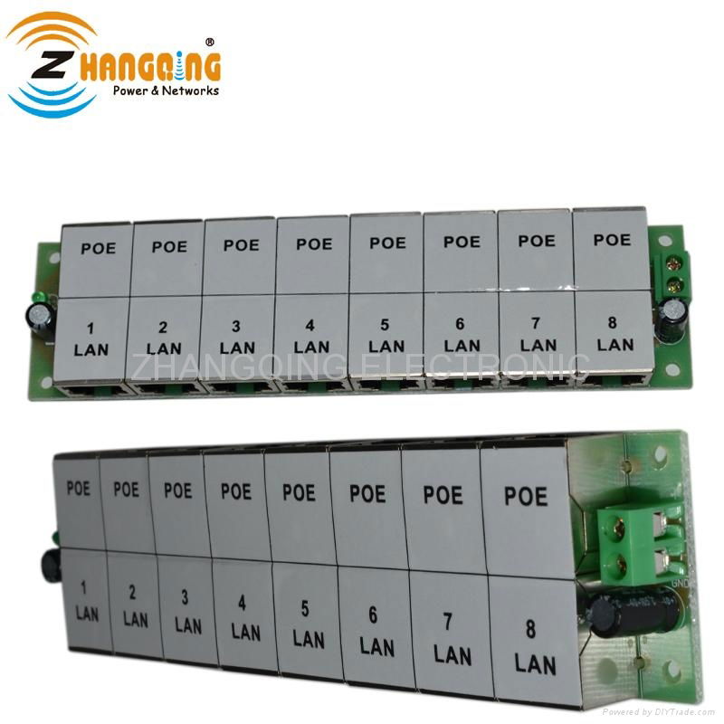 24v 48v 56v 8 port passive  POE injector panel 5