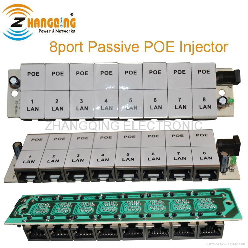 24v 48v 56v 8 port passive  POE injector panel 3