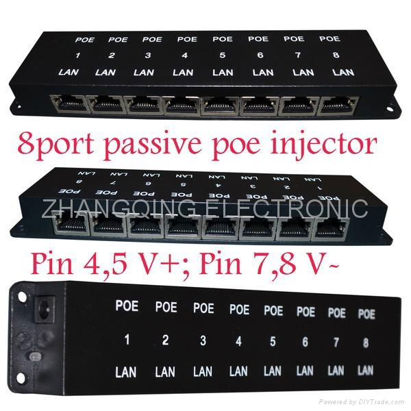 24v 48v 56v 8 port passive  POE injector panel 2