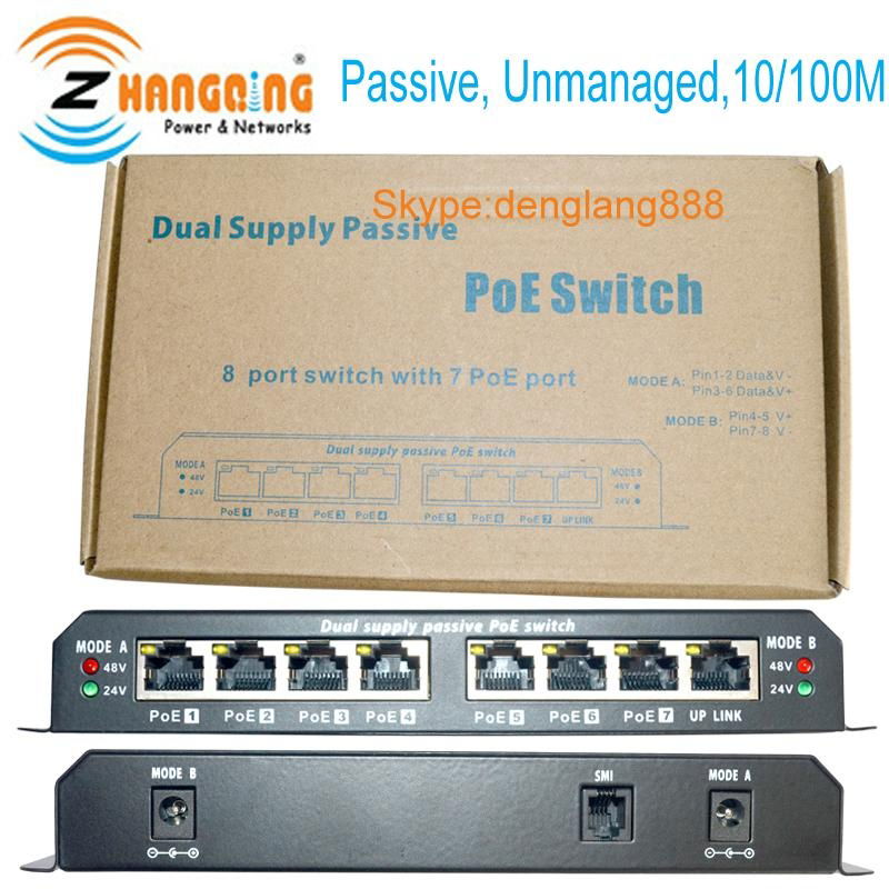 24v 48v Power Passive Unmanaged 8 Port PoE Switch 3