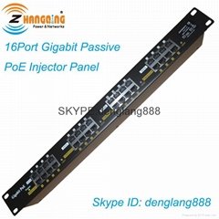 16port 24v 48v 56v Passive Gigabit PoE Injector Panel