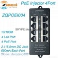 4 port passive power over ethernet poe injector