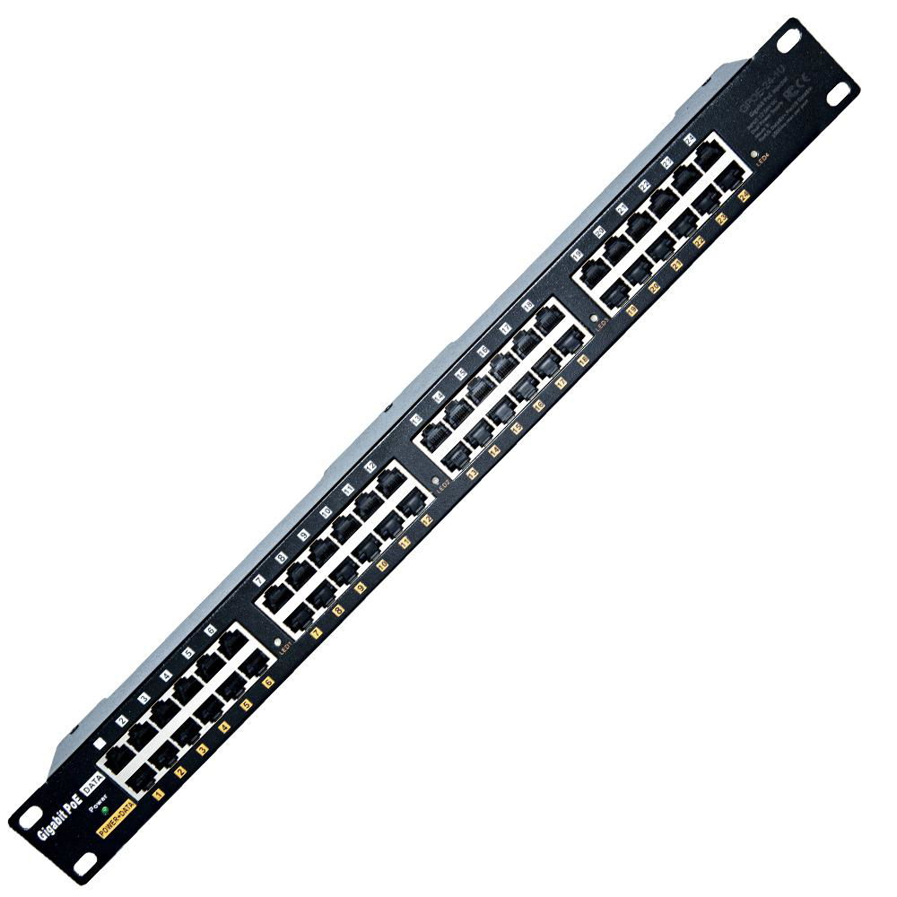 Load balancing gigabit PoE injector 24 port with mode B Passive Poe panel