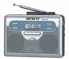 AM/FM Digital radio cassette recorder with Auto reverse(Walkman)