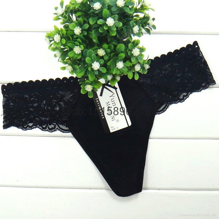  2015 new Laced cotton lady thong hot g-string sexy Underpants girl t-back pants 3