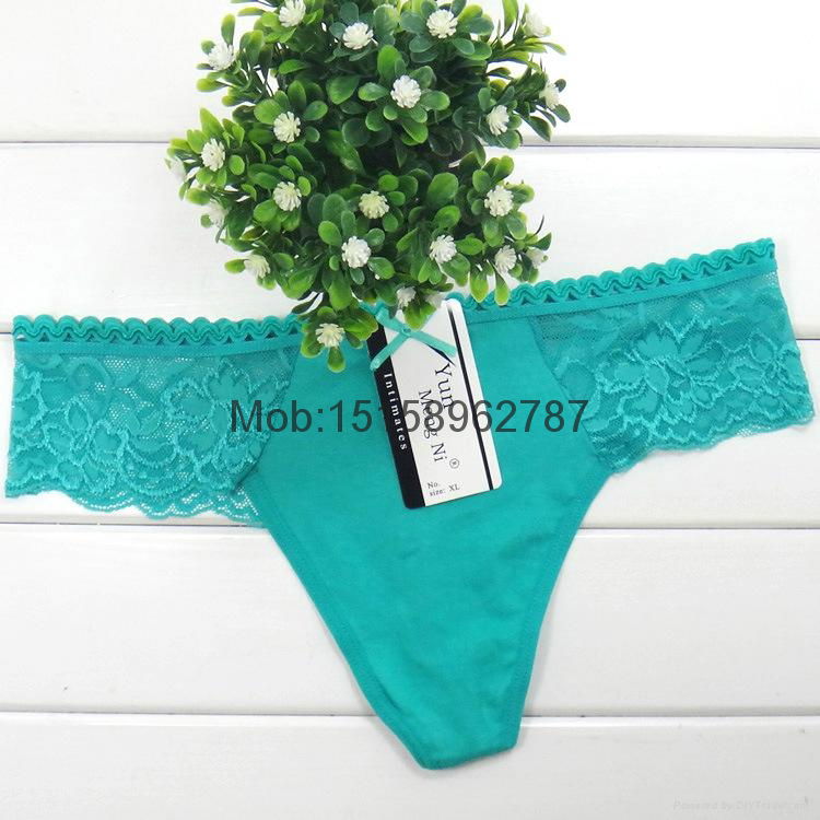  2015 new Laced cotton lady thong hot g-string sexy Underpants girl t-back pants 4