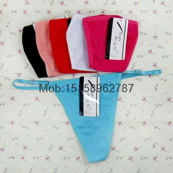 thong with metal sexy Underpants soft cotton g-string lady panties women T-back 3