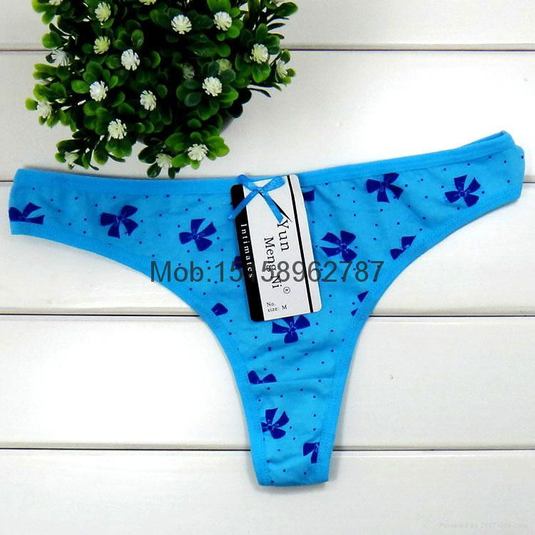 floral g-string Lady cotton thong women sexy t-back underpants stretch panties 3