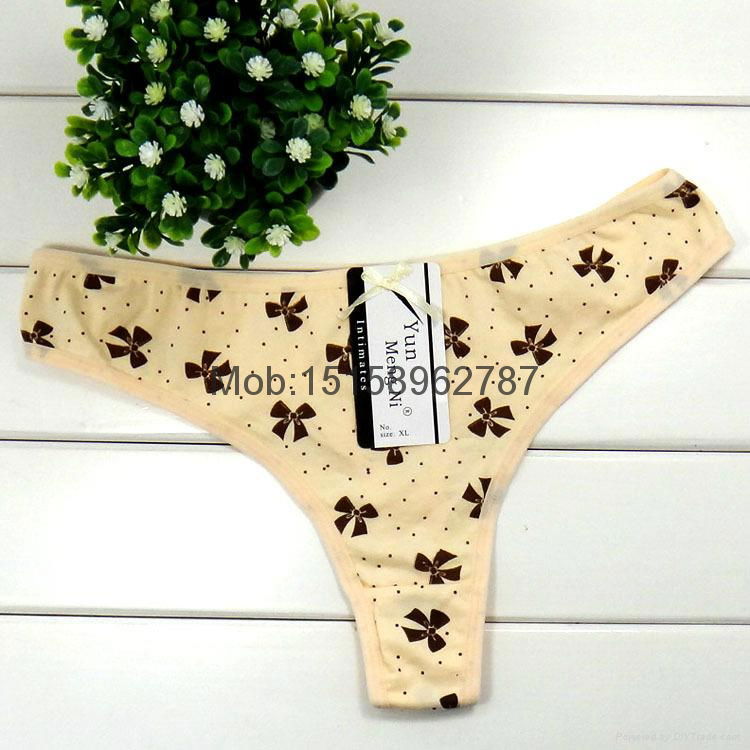 floral g-string Lady cotton thong women sexy t-back underpants stretch panties 4