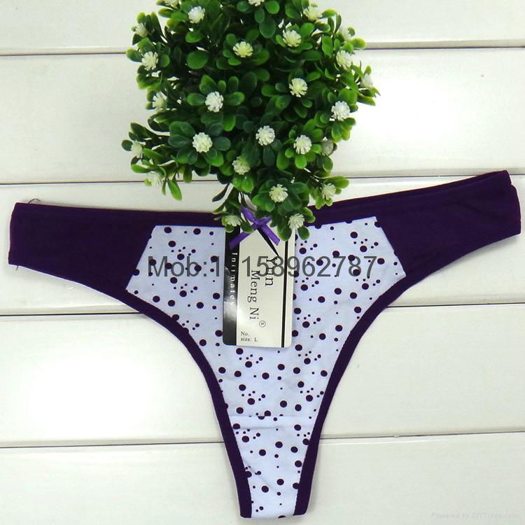  jeans g-string sexy little dotted cotton thong women sexy t-back lady panties 3