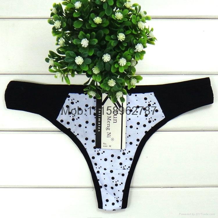  jeans g-string sexy little dotted cotton thong women sexy t-back lady panties 5