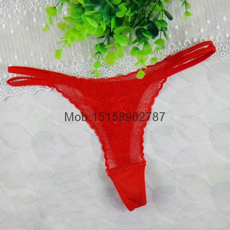 2015 New Valentine's Gift rose thong Romantic present g-string lace t-back 5