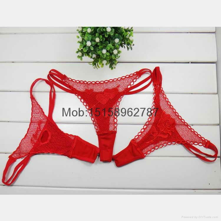 2015 New Valentine's Gift rose thong Romantic present g-string lace t-back 4