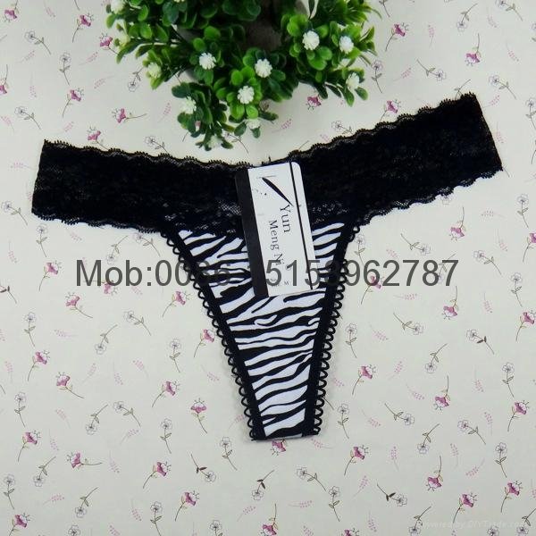  Leopard v-string cotton thong sexy Underpants cotton g-string lady panties 2