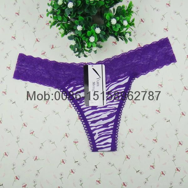  Leopard v-string cotton thong sexy Underpants cotton g-string lady panties 5