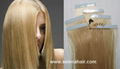 Indian remy double side tape weft hair extensions 3