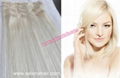 100% human hair in clip remy hair extensions 4