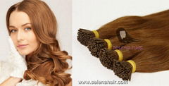 Pre-bonded I-tip keratin bond remy hair extensions