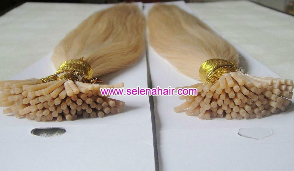 Pre-bonded I-tip keratin bond remy hair extensions 2