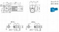 SAF57 Worm Helical Geared Motor Outline Drawing