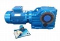 KAT hollow shaft helical bevel geared motor with torque arm mounted