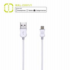 Walnut Micro cable 1.2m white grey