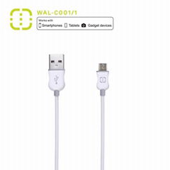 Walnut Micro cable 2m white grey