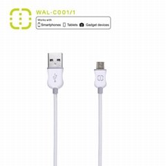 Walnut Micro cable 3m white grey