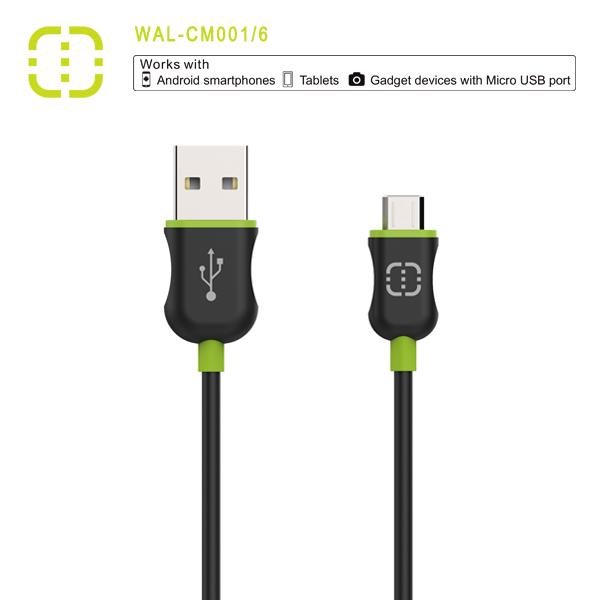 Walnut Micro cable 1.2m black green