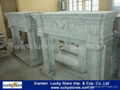 European Style Beige Marble Fireplace Mantel 2