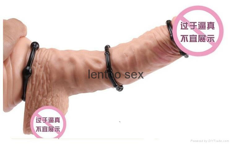 Black silicone cockring penis ring perfect soft sex toys penis lock 4