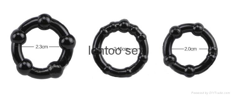 Black silicone cockring penis ring perfect soft sex toys penis lock 2