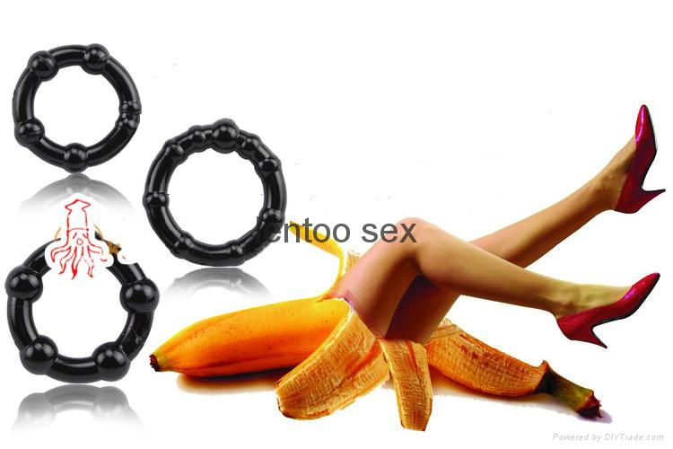 Black silicone cockring penis ring perfect soft sex toys penis lock 5