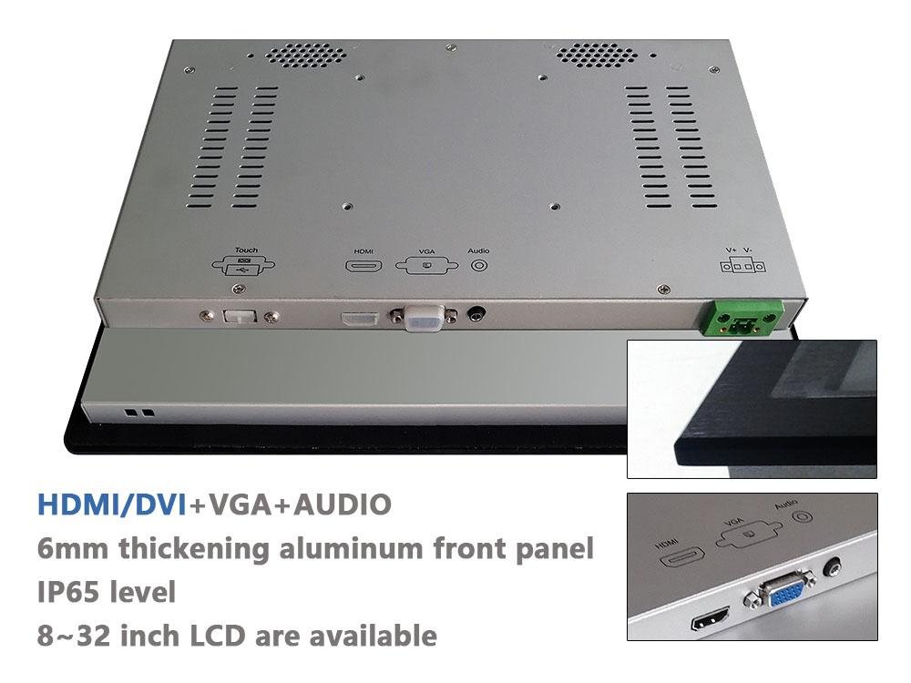 12.1" LCD Industrial Monitor HDMI DVI VGA 800x600 1024x768 or 1280x800 2