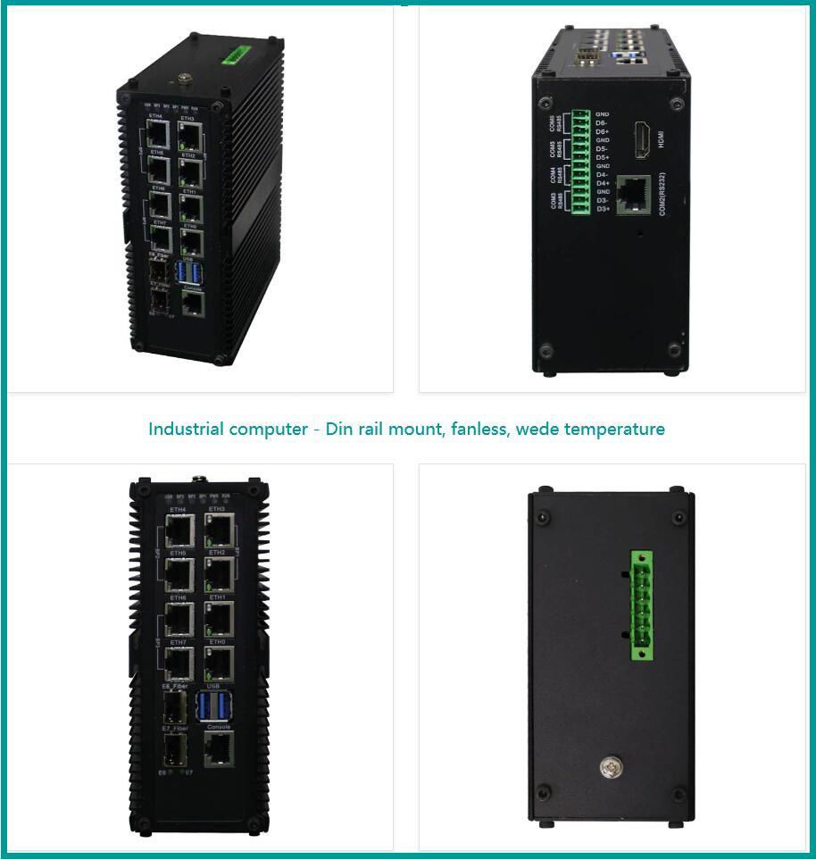 Wide temperature din rail industrial computer