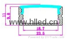 10 mm deep LED aluminum extrusion profile for double-row LED stripes 2