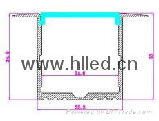 Recessed linear aluminum profile for led lighting    2